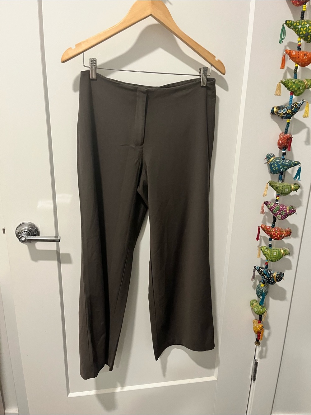 Eileen Fisher Dark Grey Cropped Wide-Leg Pants, Great Condition, Sz Small Petite